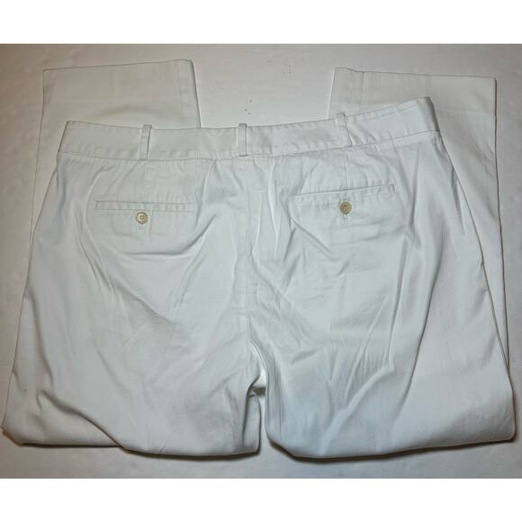 Talbots Signature Crop Ankle Pants Size 16 36x25 White Classic Stretch Casual - Picture 9 of 9